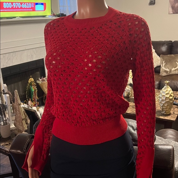 Zara Red Women's Crew Neck Sweater - Picture 3 of 4